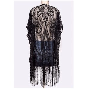 Sweaters - Just In! Fringe Lace Kimono Cardigan Sweaters - Just In! Fringe Lace Kimono Cardigan
